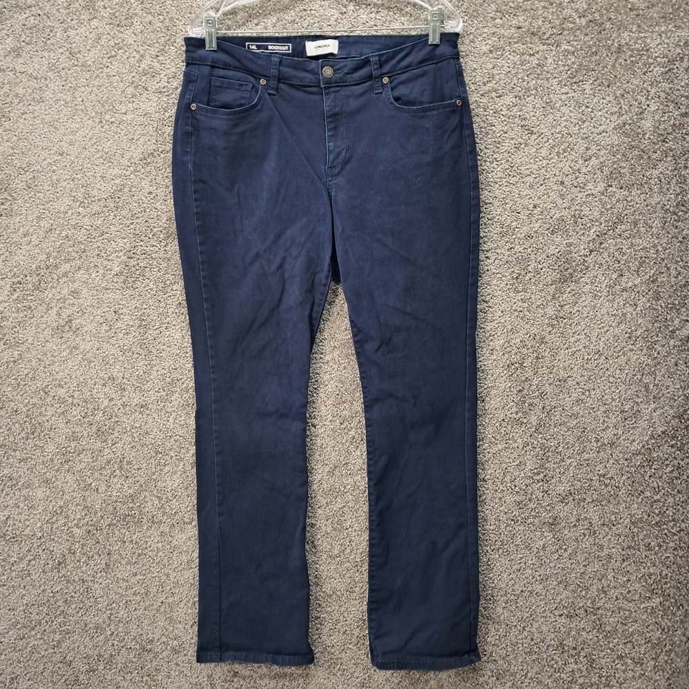 Sonoma Goods For Life Navy Blue Bootcut Pants Womens 14L Stretch Mid Rise
